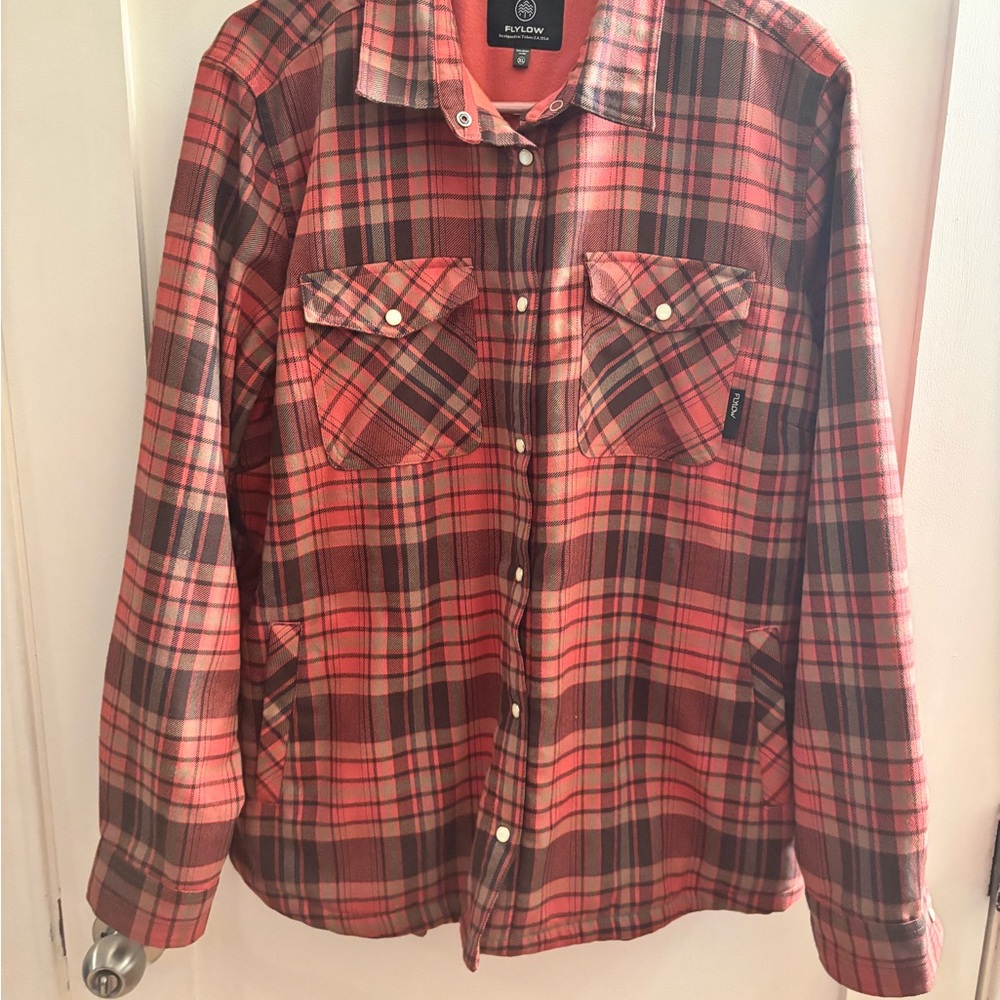 Women's Plaid Utility Jacket in Red by Alton Bay